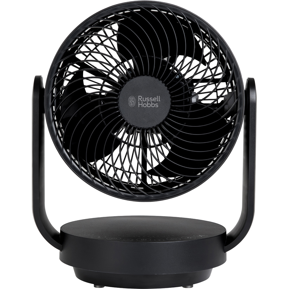 Russell Hobbs Black Oscillating Desktop Circulator Fan with Remote 9 inch Image 1