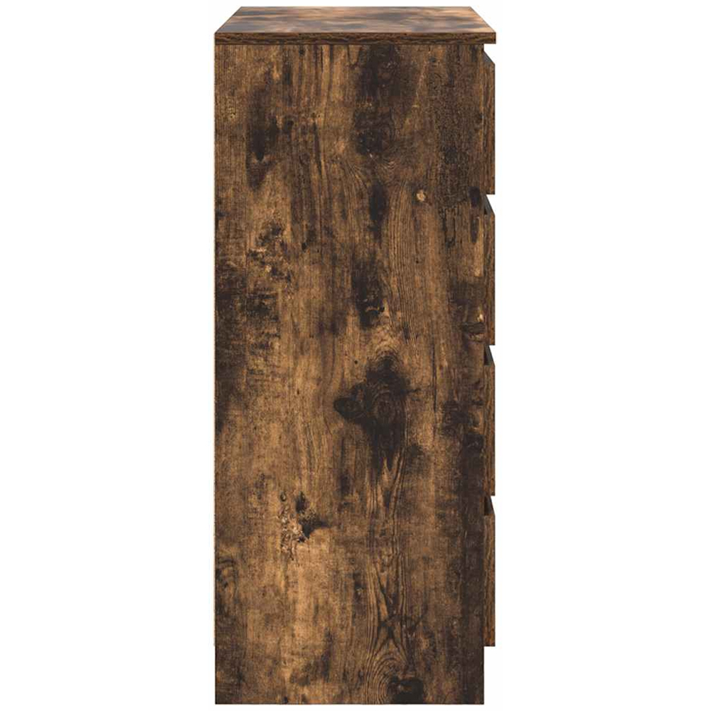 vidaXL Single Door 4 Drawer Smoked Oak Sideboard Image 6