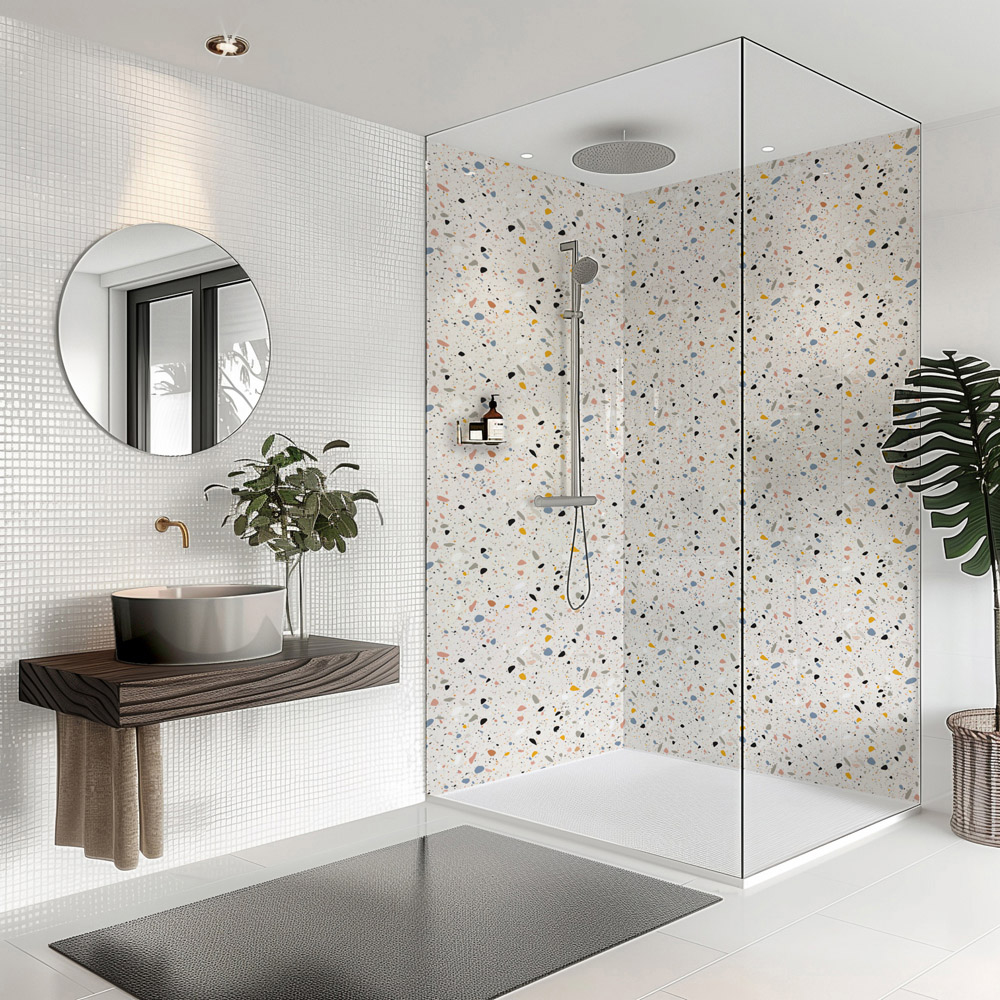 Splashbax Premium Artisan Terrazzo Pastel Di Bond Shower Panel 2400 x 1220mm Image 7