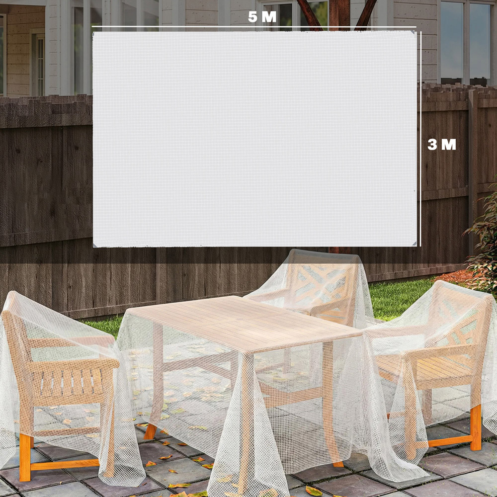 Outsunny 3 x 5m White PE Waterproof Tarpaulin Image 9
