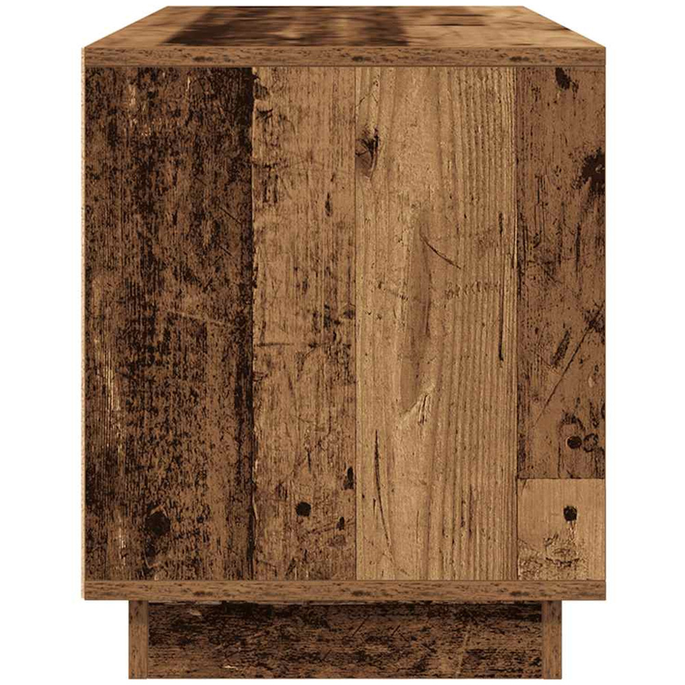 vidaXL 2 Door 2 Drawer Old Wood LED TV Cabinet Image 8