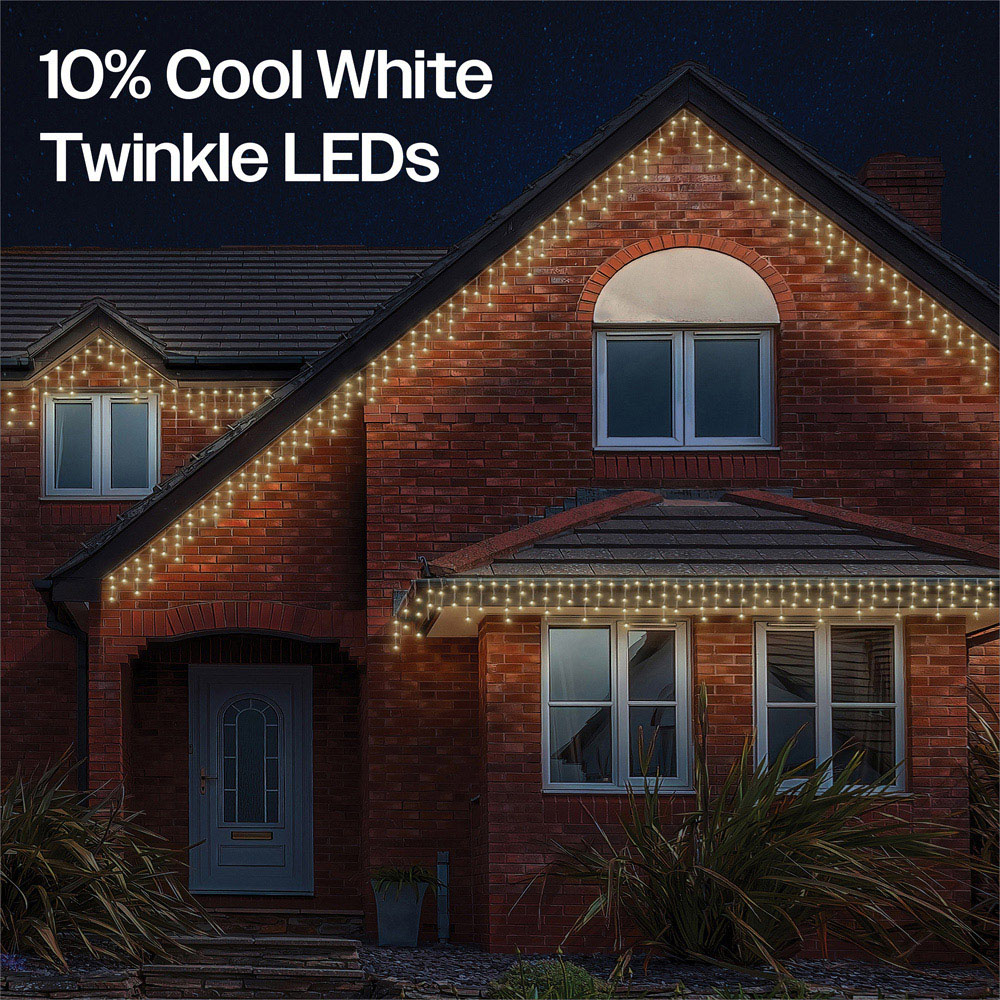 Eagle Connect 480 Warm White LED White Icicle Light 18m Image 5