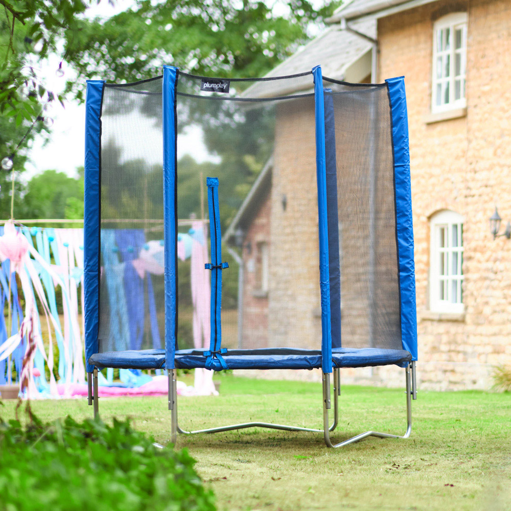 Plum Play 6ft Blue Junior Trampoline with Safety Enclosure Net Image 2