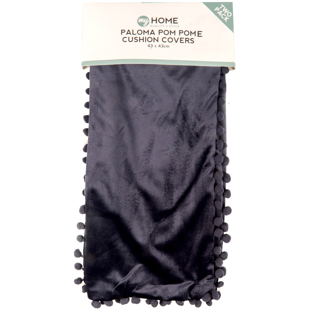 My Home Paloma Pom Pom Cushion Covers - Navy Image