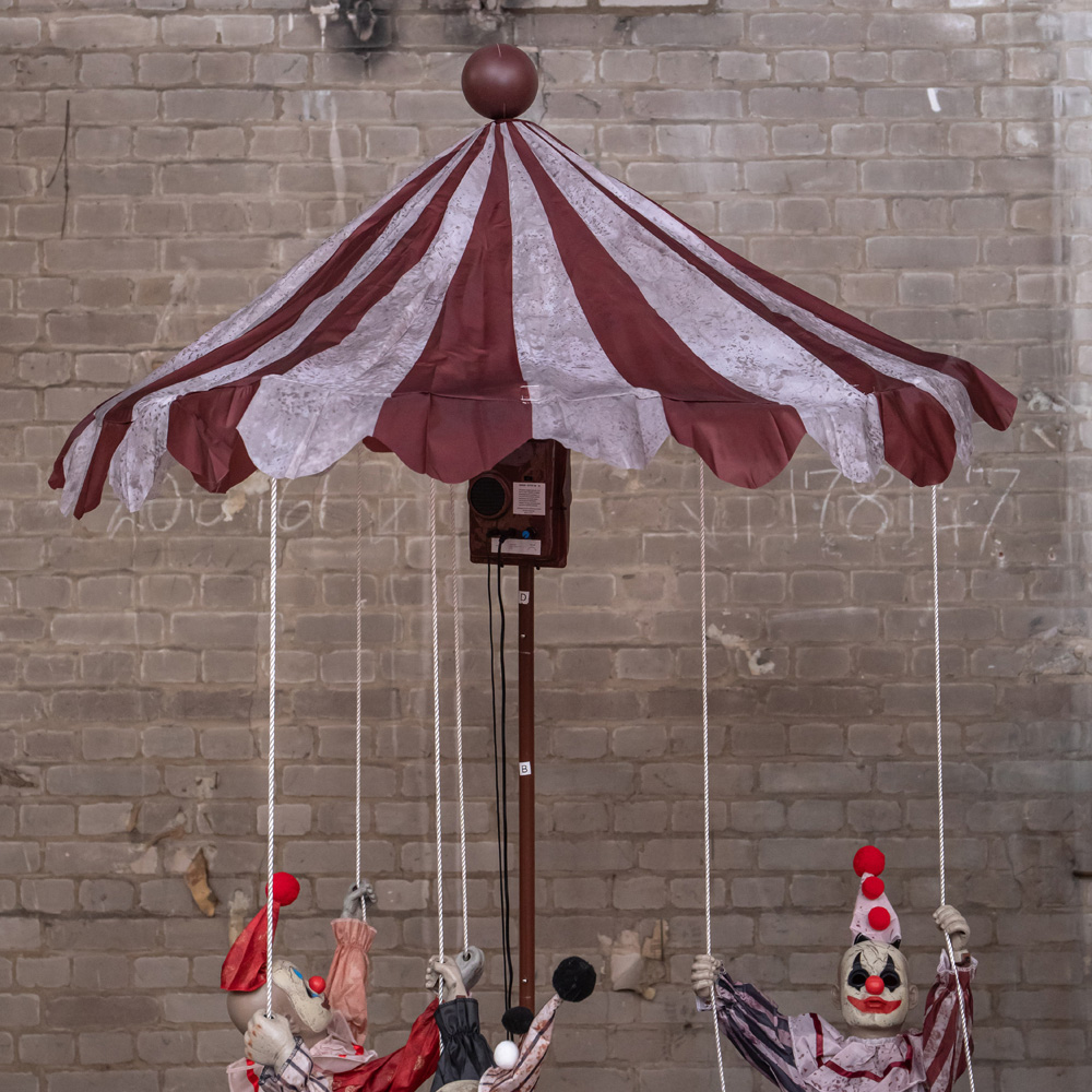 Samuel Alexander Clown Go-Round Animated Halloween Prop Decoration 6ft Image 3