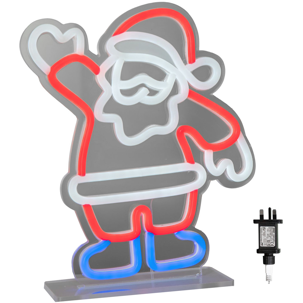 Samuel Alexander Multicolour LED Waving Santa Table Top Neon Sign 25 x 21cm Image 2