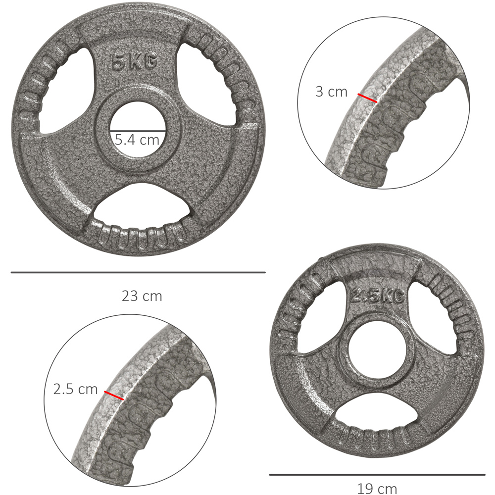 HOMCOM Olympic Barbell Weight Plate 4 Pack Image 8