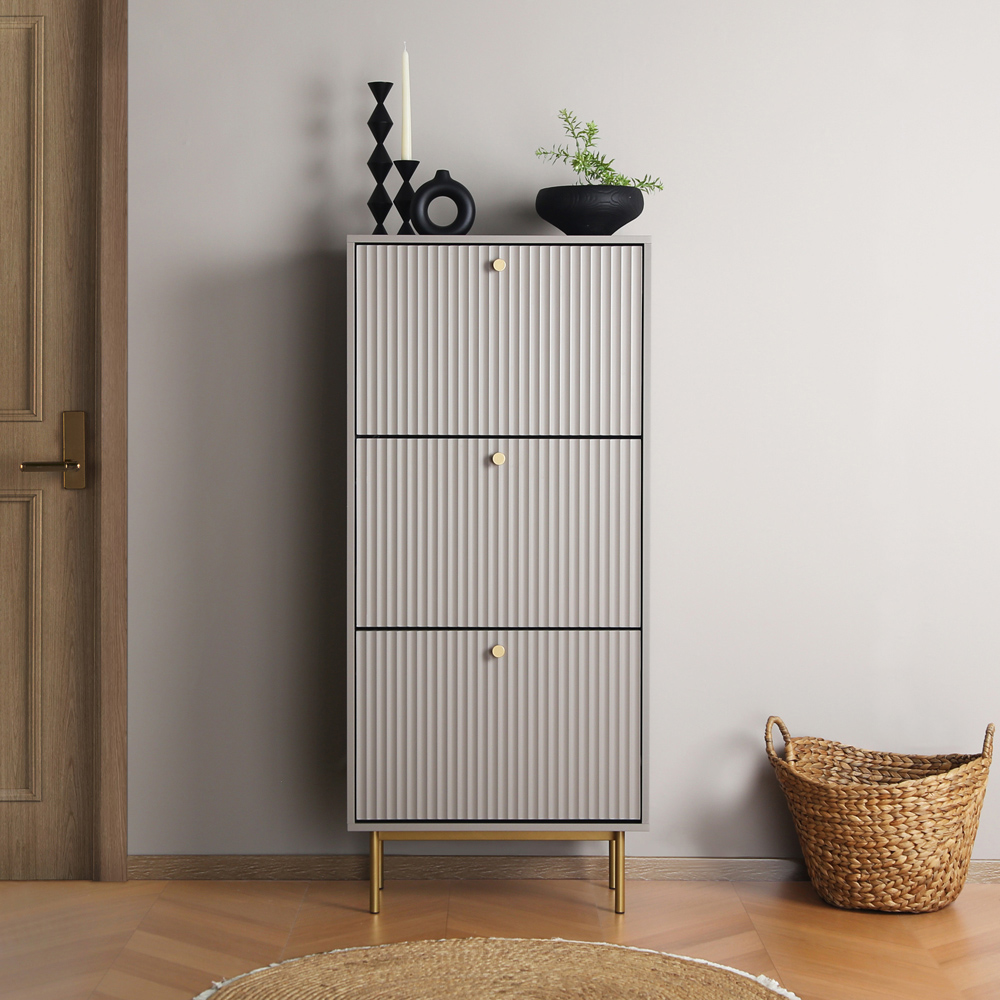 Devon 3 Drawer Grey Storage Cabinet Image 3