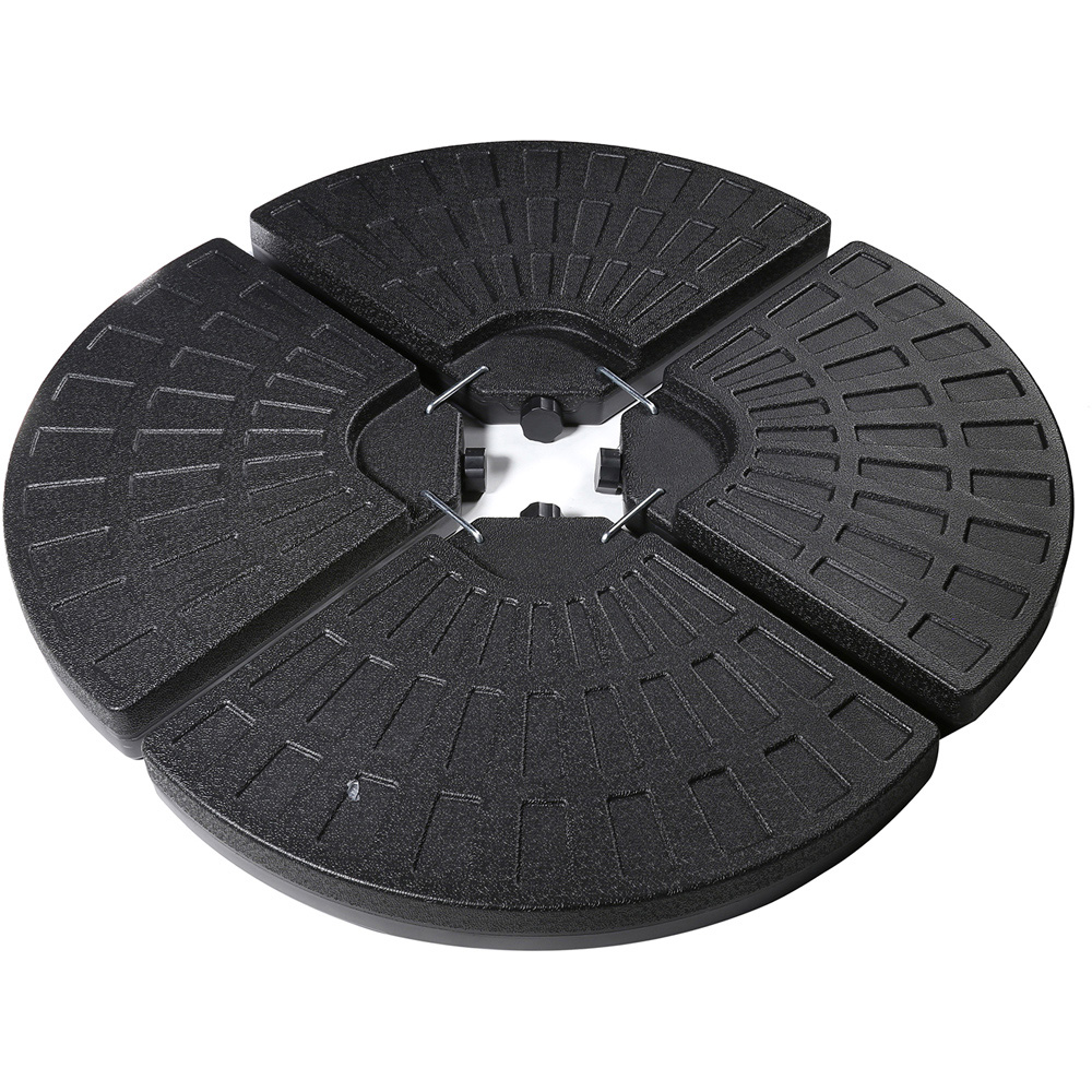 wilko 4 Piece Black Fan Shaped Cantilever Parasol Base Image 1