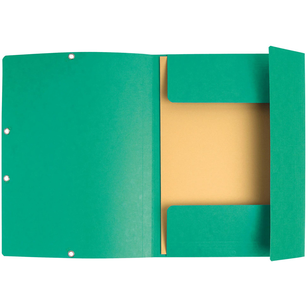 Exacompta A4 400gsm Green Elasticated 3 Flap Folder 25 Pack Image 3