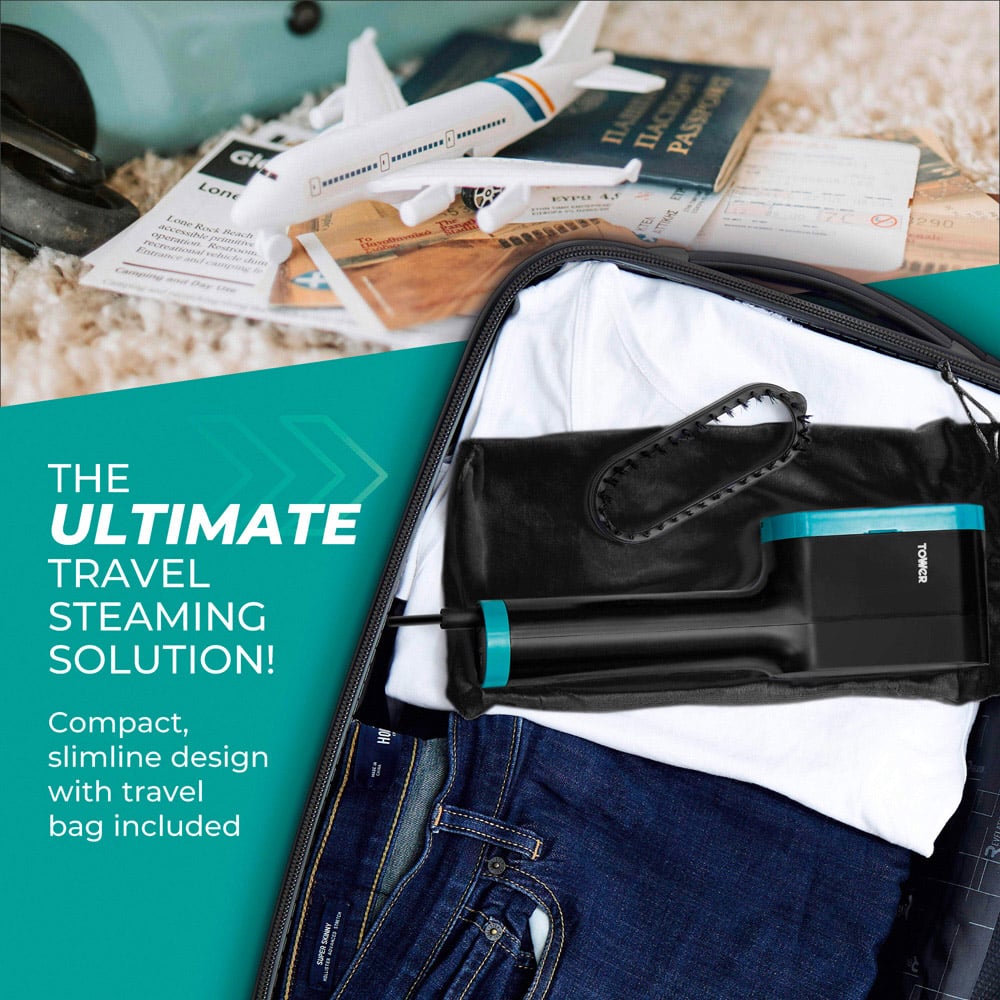 Tower Teal and Black Digital Handheld Garment Steamer Image 6