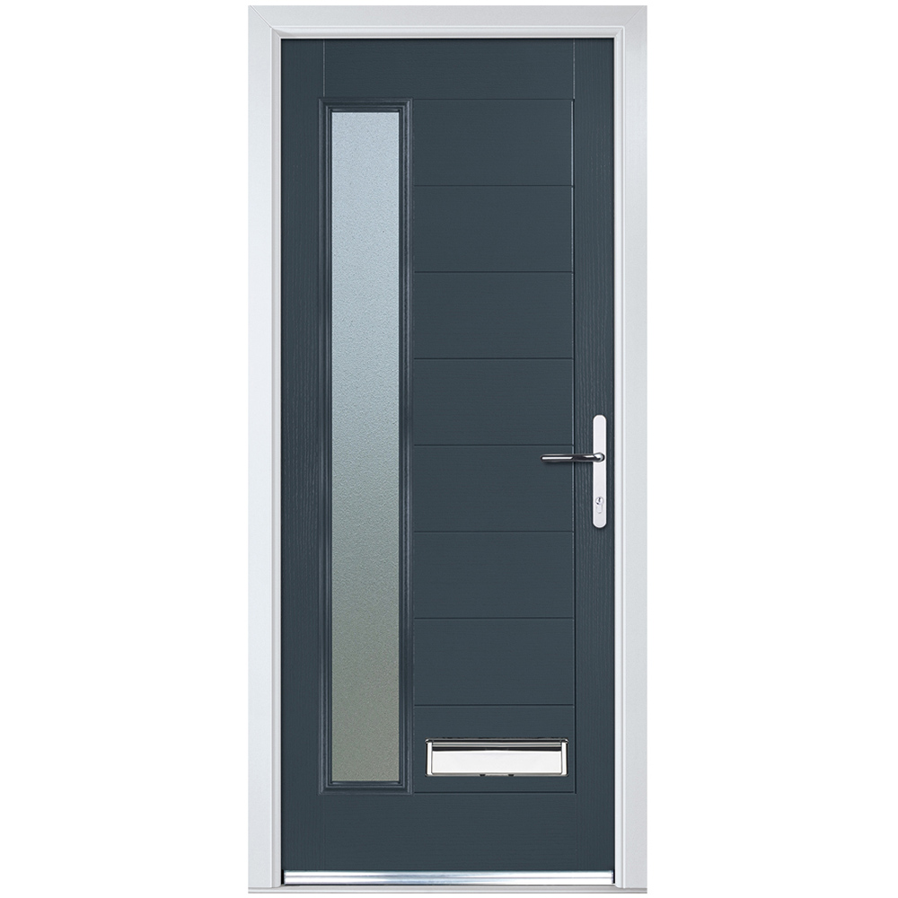 Crystal GRP Composite Long Glass Grey 7016 Left Hand Obscure Glass 920x2055mm Image 1