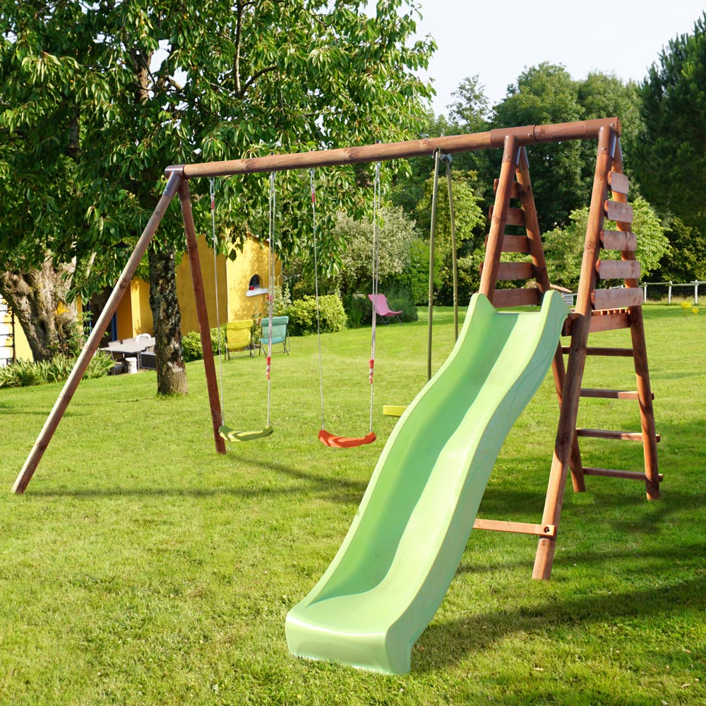 Soulet Violette Wooden Kids Swing Set with Slide Image 2