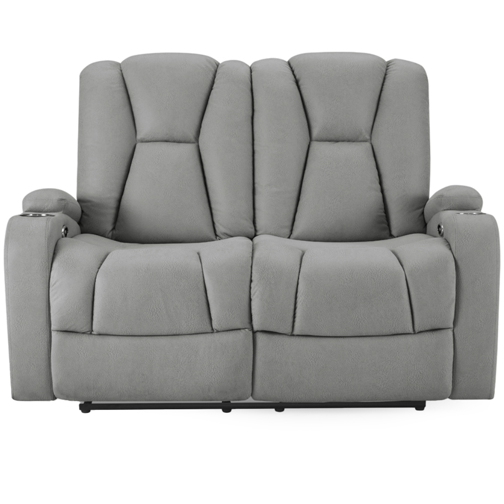 Home Detail Hannah 2 Seater Dark Grey Air Leather Electric Recliner Sofa Image 3