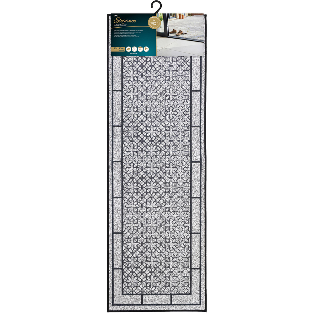 JVL Avanti Grey Rubber Backed Door Mat and Runner Set Image 3