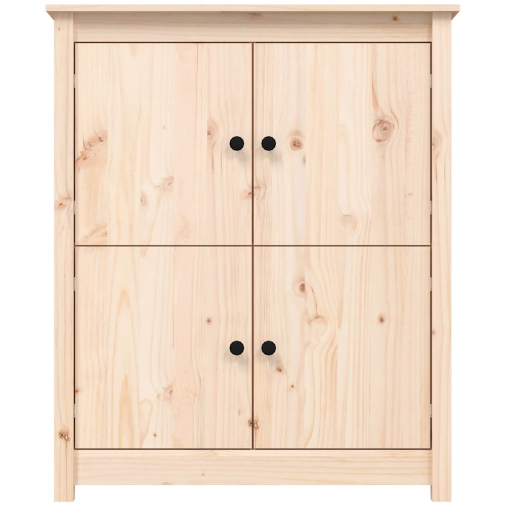 vidaXL 4 Door Natural Solid Pine Wood Sideboard Image 4