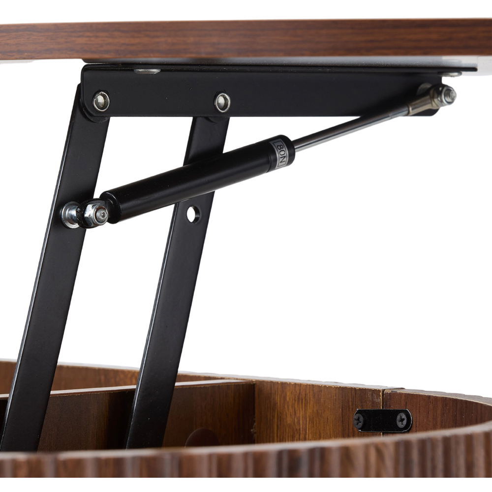 Living and Home Walnut Wooden Lift Top Storage Coffee Table Image 6