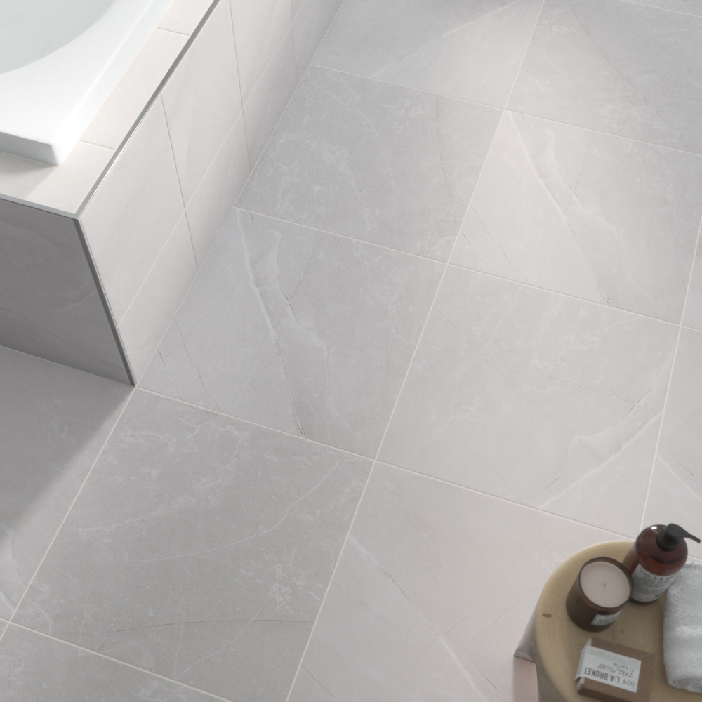 Johnson Tiles Melford Light Grey Grip Floor Tile 600 x 600mm 6 x 4 Pack Image 1