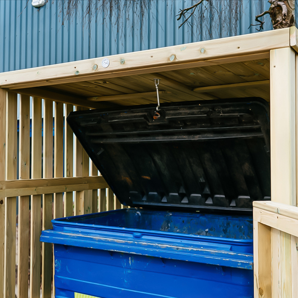The Garden Village Whalley Commercial Euro 660L or 1100L Wheelie Bin Shed with Roof Image 8
