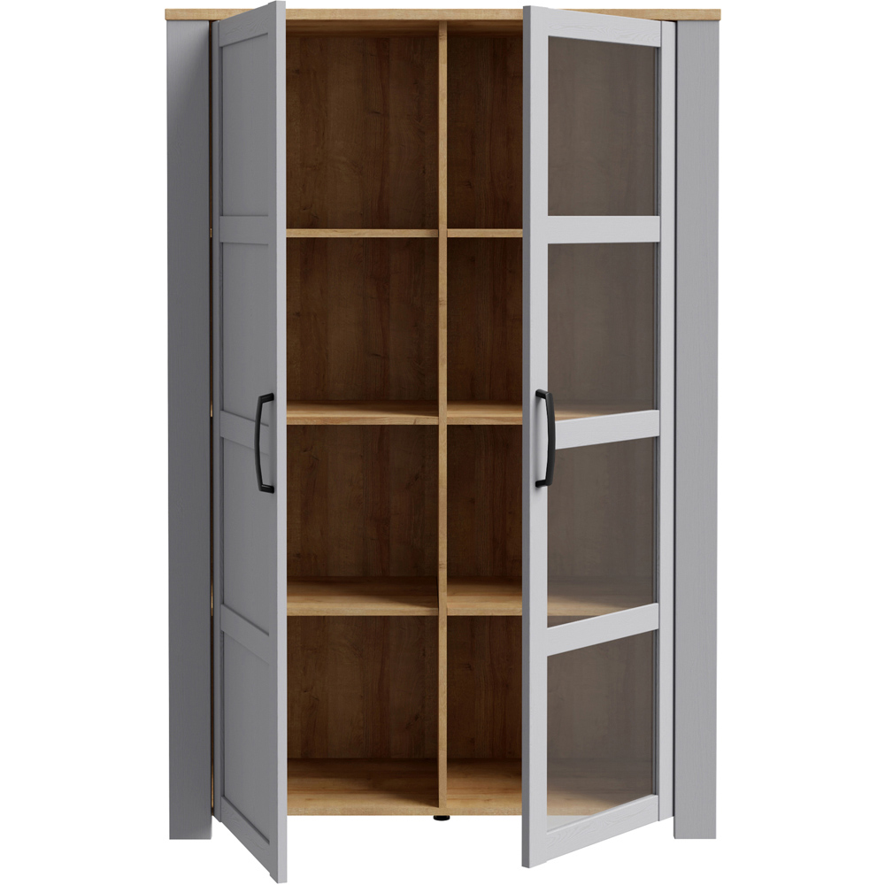 Florence Bohol 2 Door Riviera Oak and Grey Oak LED Display Cabinet Image 4