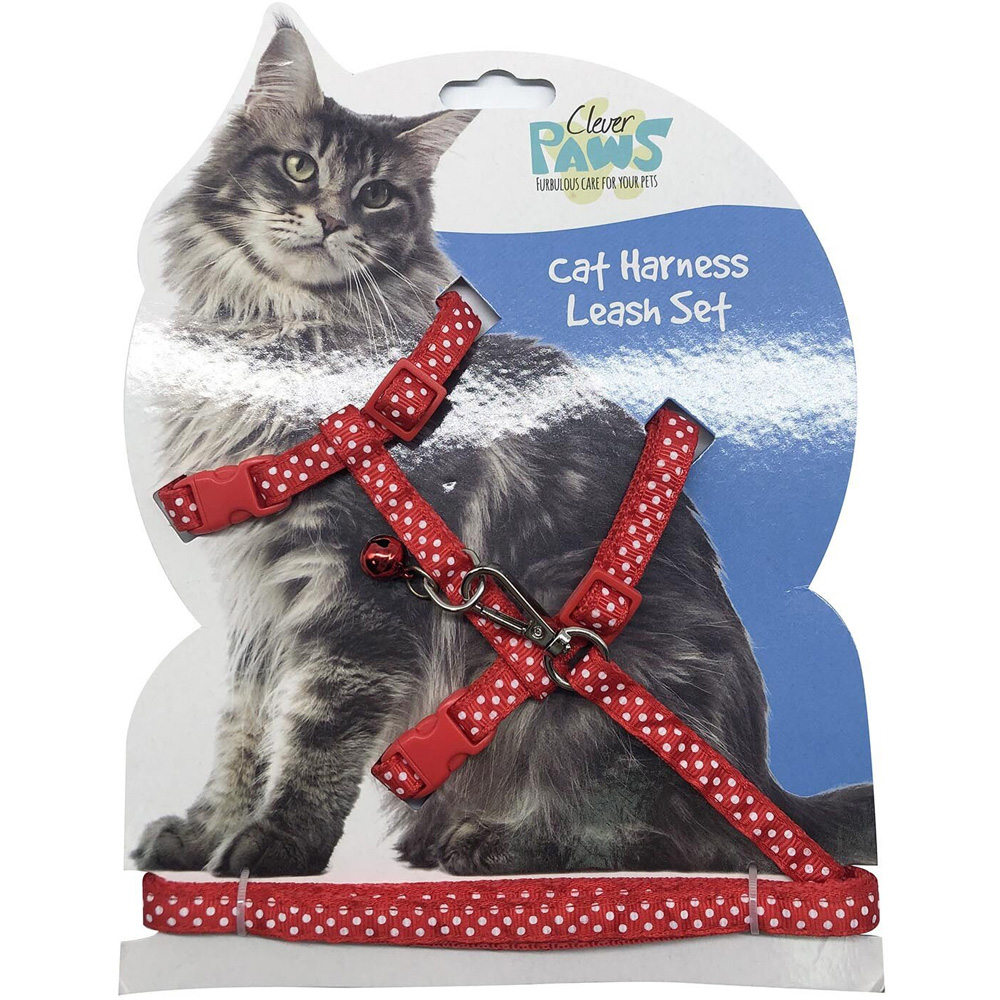 Cat Harness and Leash Set - Red Image