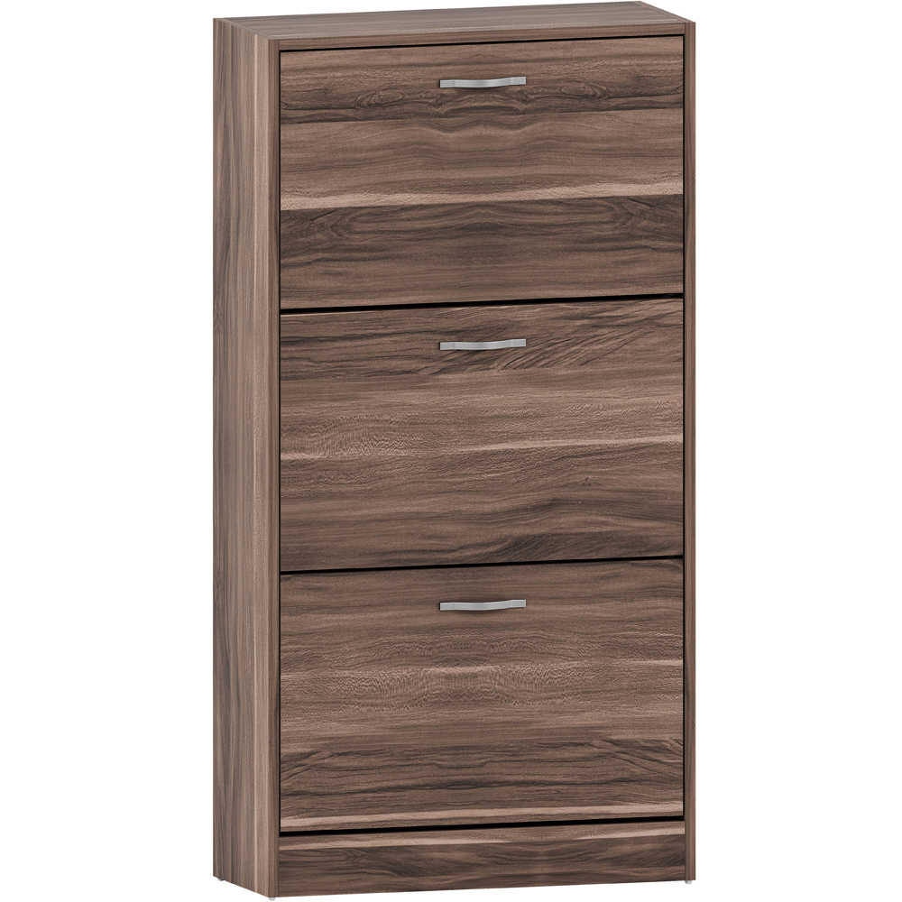 VIDA DESIGNS Walnut 3-Drawer Shoe Cabinet Rack Image 2