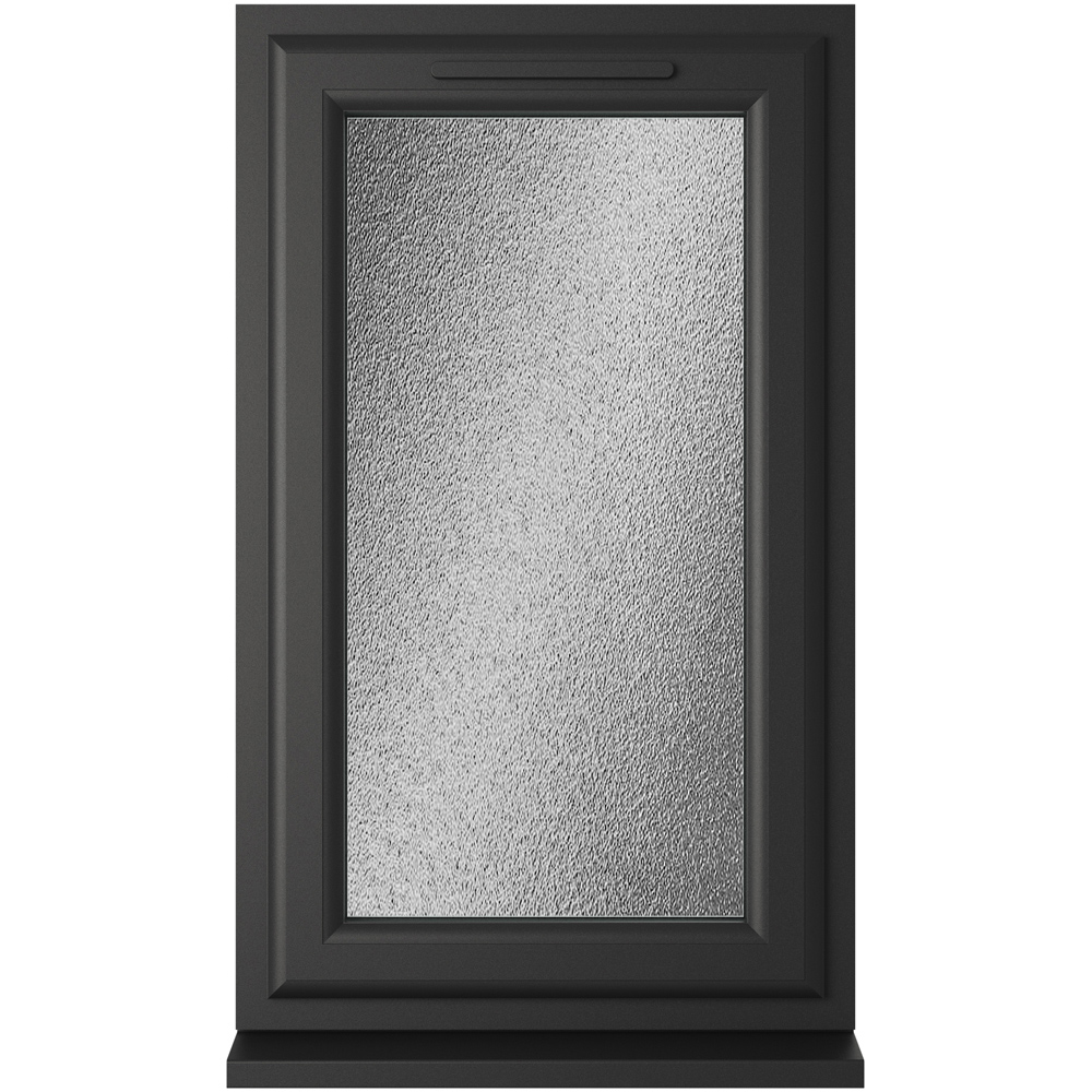 Crystal Black and White RH Side Hung Obscure Double Glazed Window 610 x 1190mm Image 1