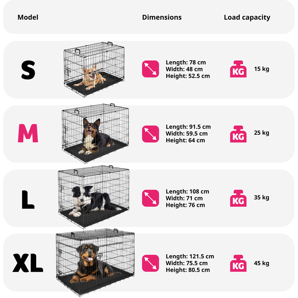 tectake Luna Black Foldable Dog Crate Image 6