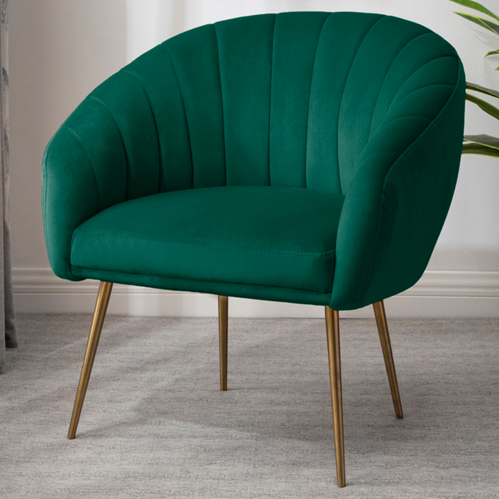 Artemis Home Helena Green Velvet Accent Chair Image 1