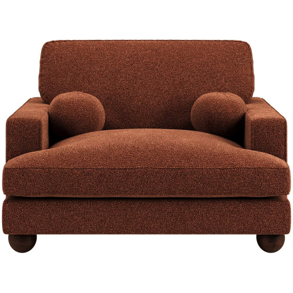 Solace+Co Addison Burnt Orange Velvet Loveseat Sofa Image 2