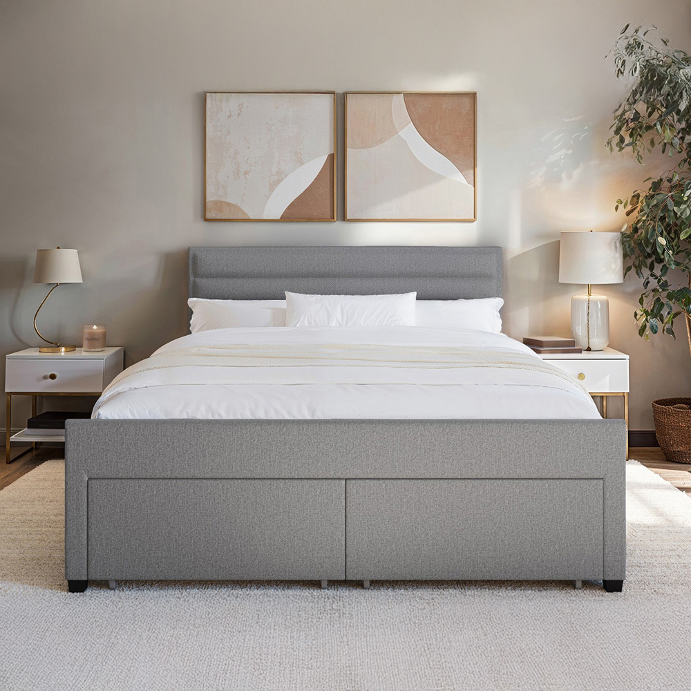 Flair Heybrook Double Grey 4 Drawer Bed Image 6