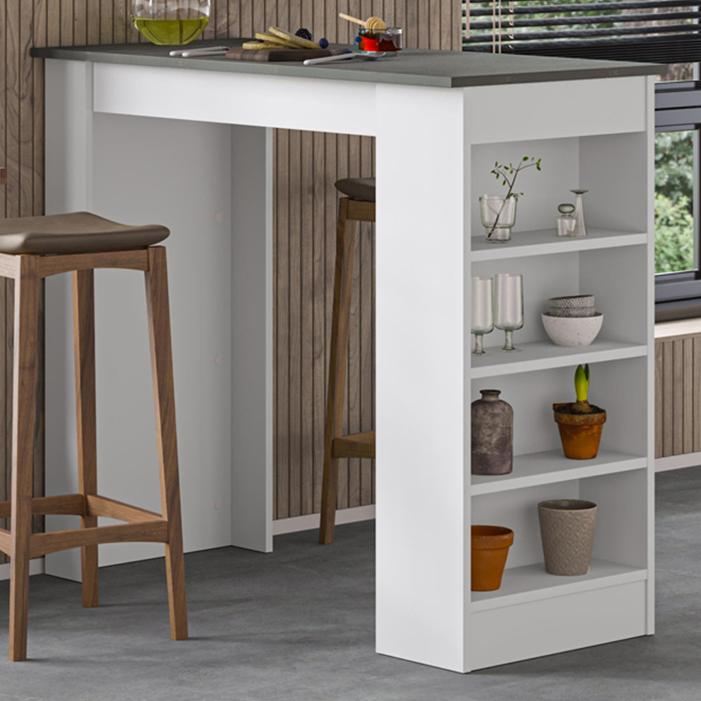 Decortie Swallow 4 Shelf Retro Grey Bar Table Image 1