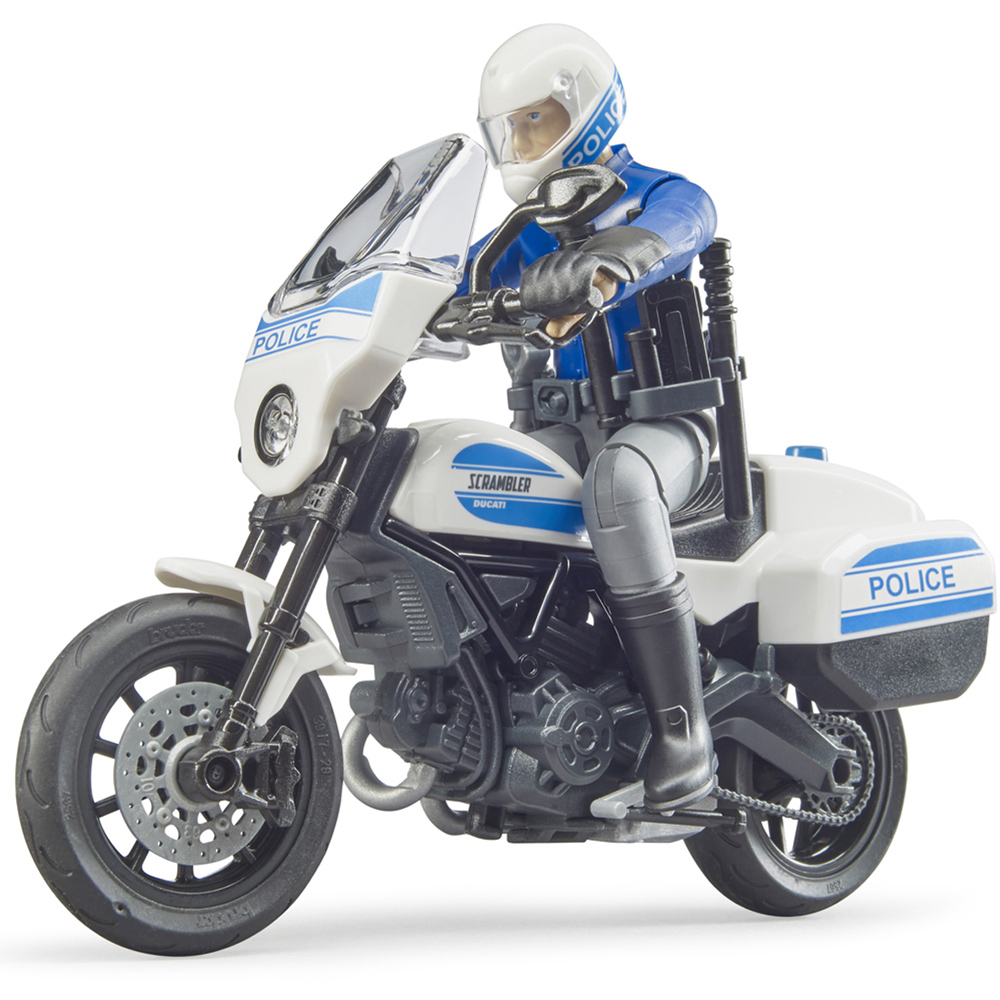 Bruder Kids bworld Scrambler Ducati Police Motorbike and Policeman Playset Model Image 3