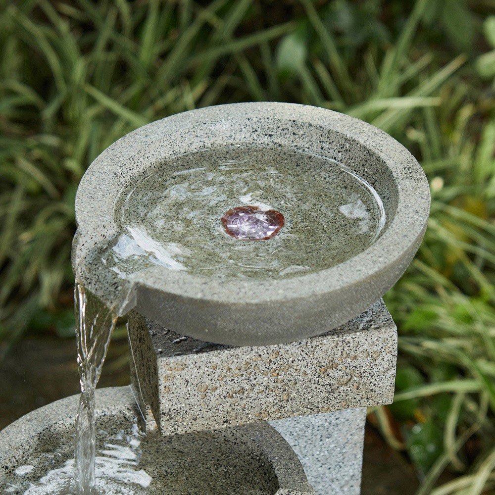 Vossmoon Harmonia 3 Tier LED Cascade Garden Water Fountain Image 3