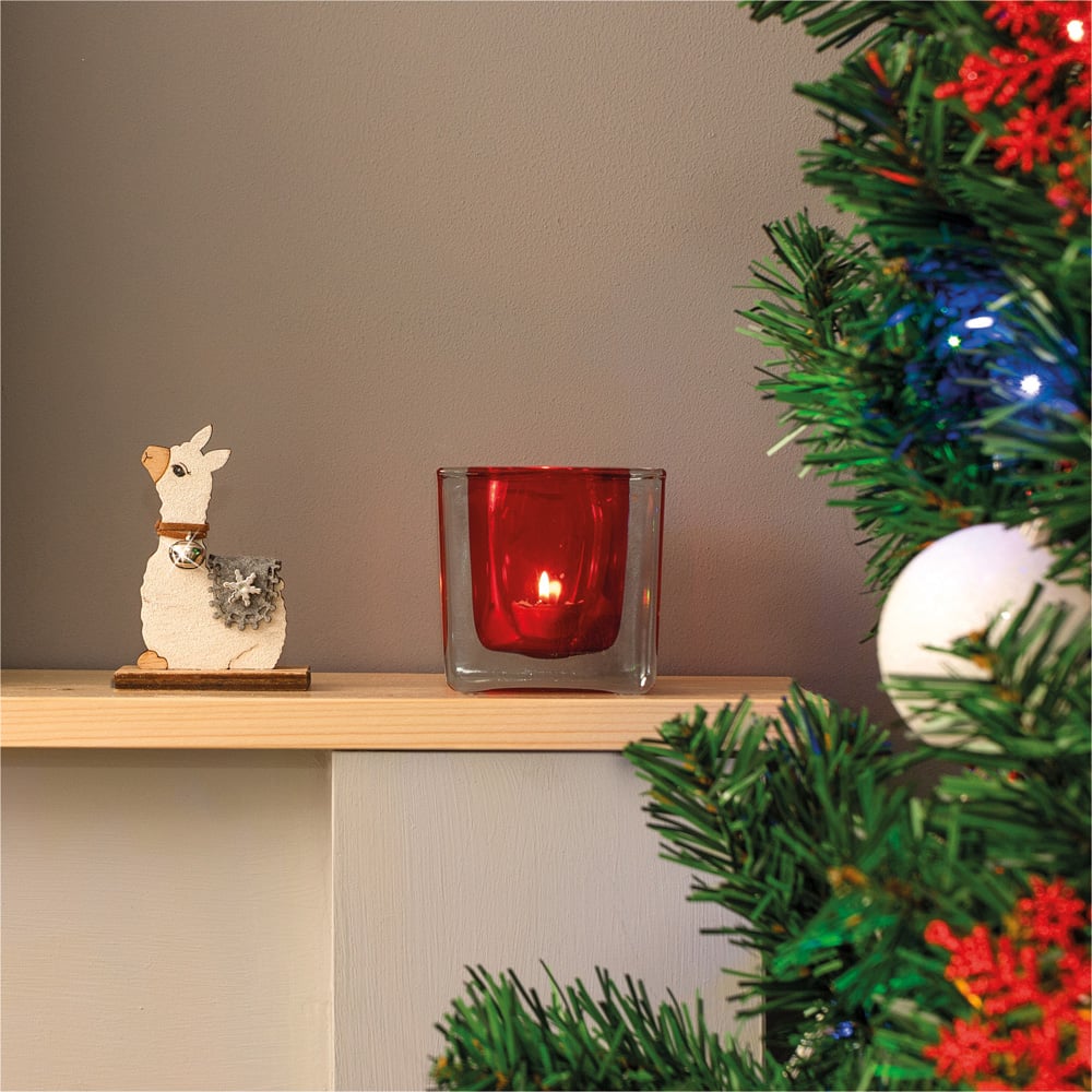 St Helens Wooden Sitting Down Alpaca Ornament Image 4
