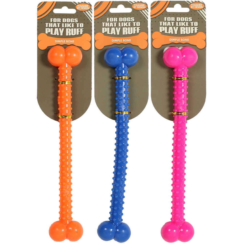 Single Dimple Bone Dog Toy in Assorted styles Image 1