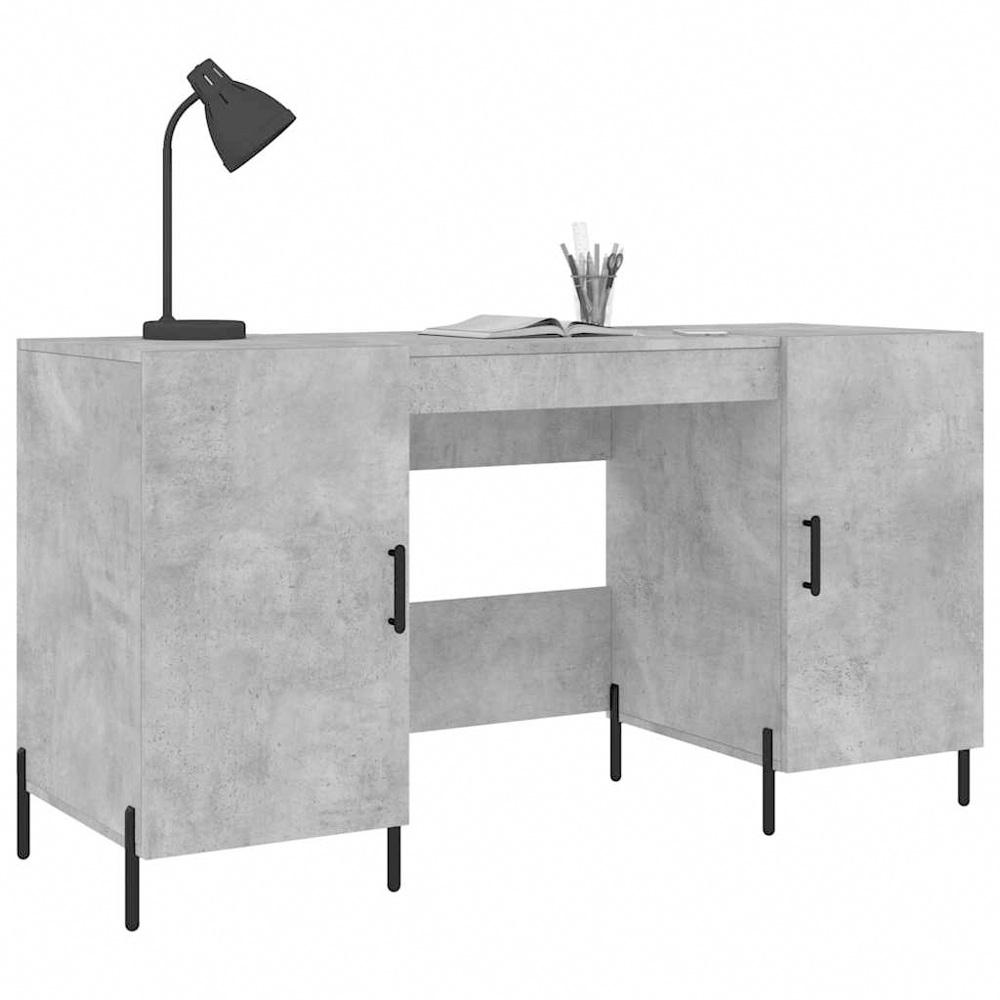 vidaXL 2 Door Computer Desk Concrete Grey Image 3