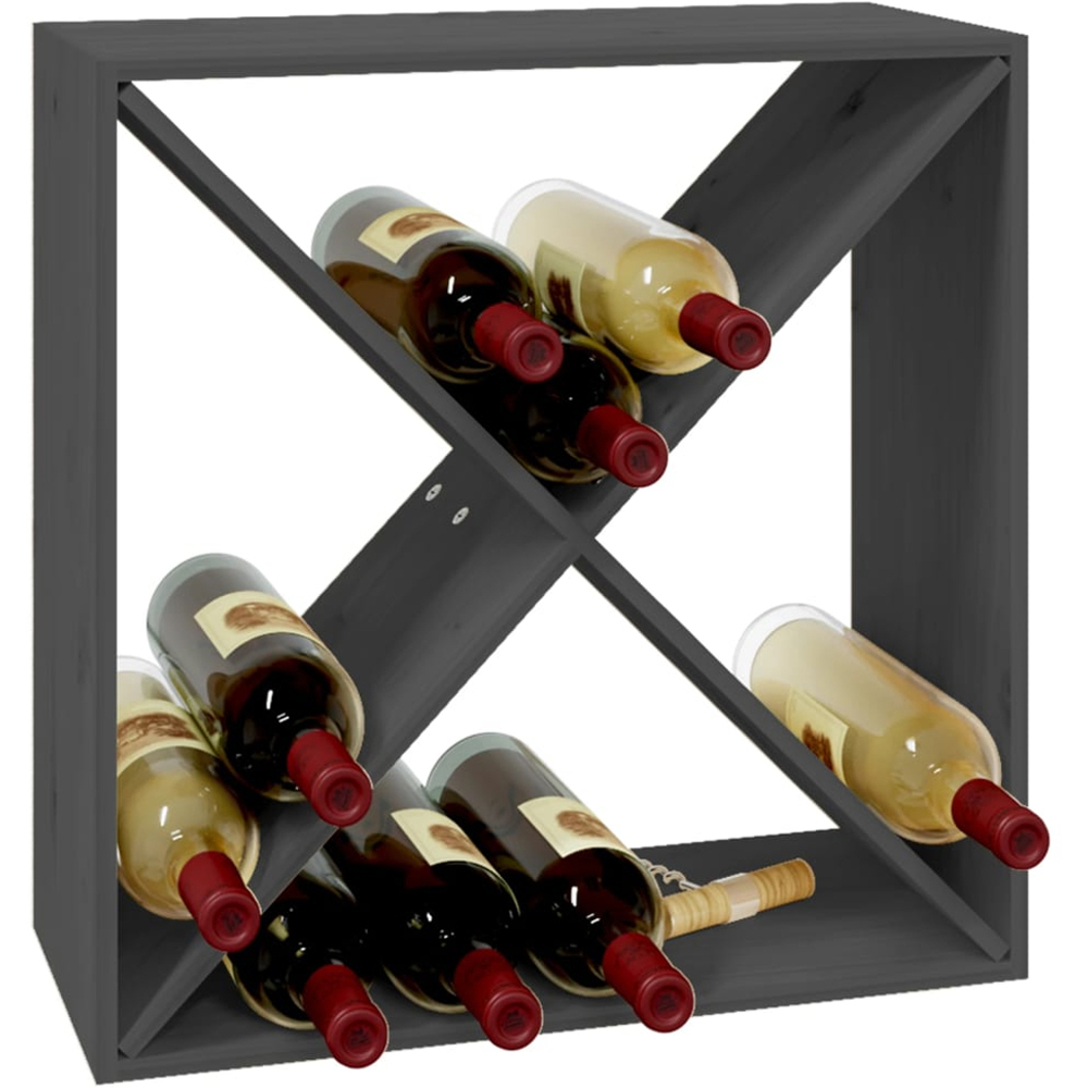 vidaXL 4 Shelf Grey Freestanding Wine Cabinet Image 3
