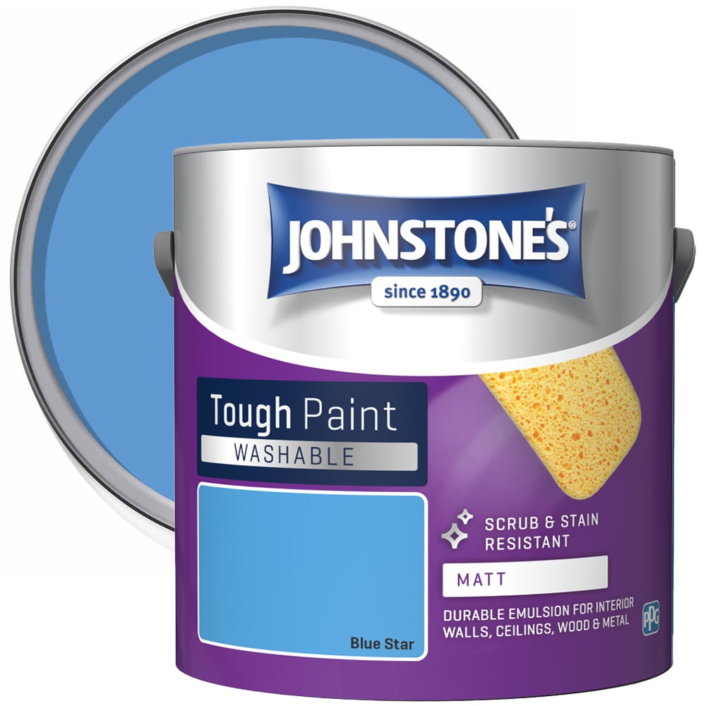 Johnstone's Walls & Ceilings Blue Star Washable Matt Emulsion Paint 2.5L Image 1