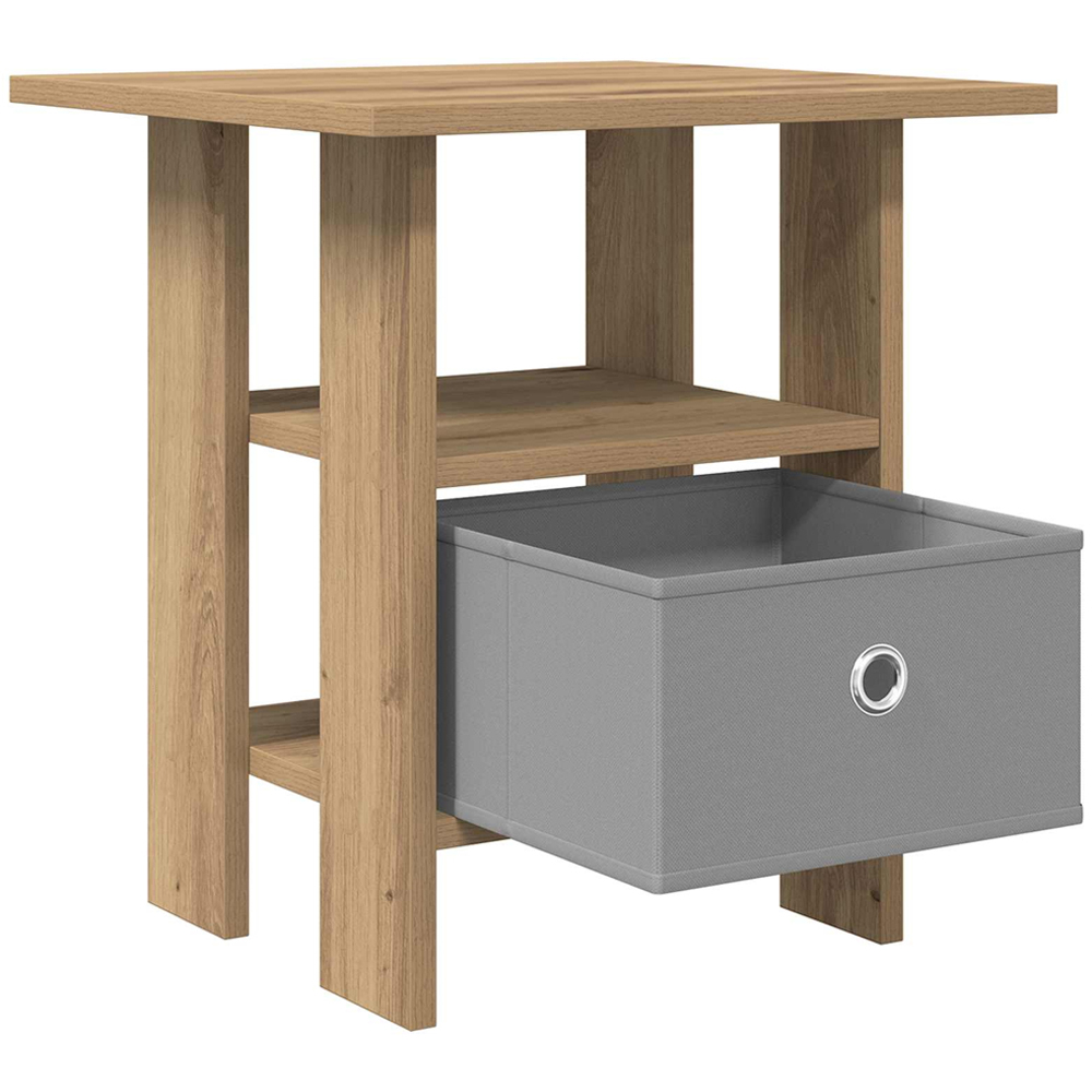 vidaXL Single Drawer Single Shelf Artisan Oak Wooden Bedside Table Image 5