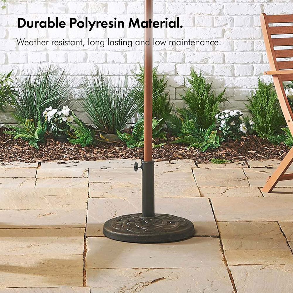 VonHaus Rustic Brushed Bronze Effect Polyresin Parasol Base 9kg Image 3