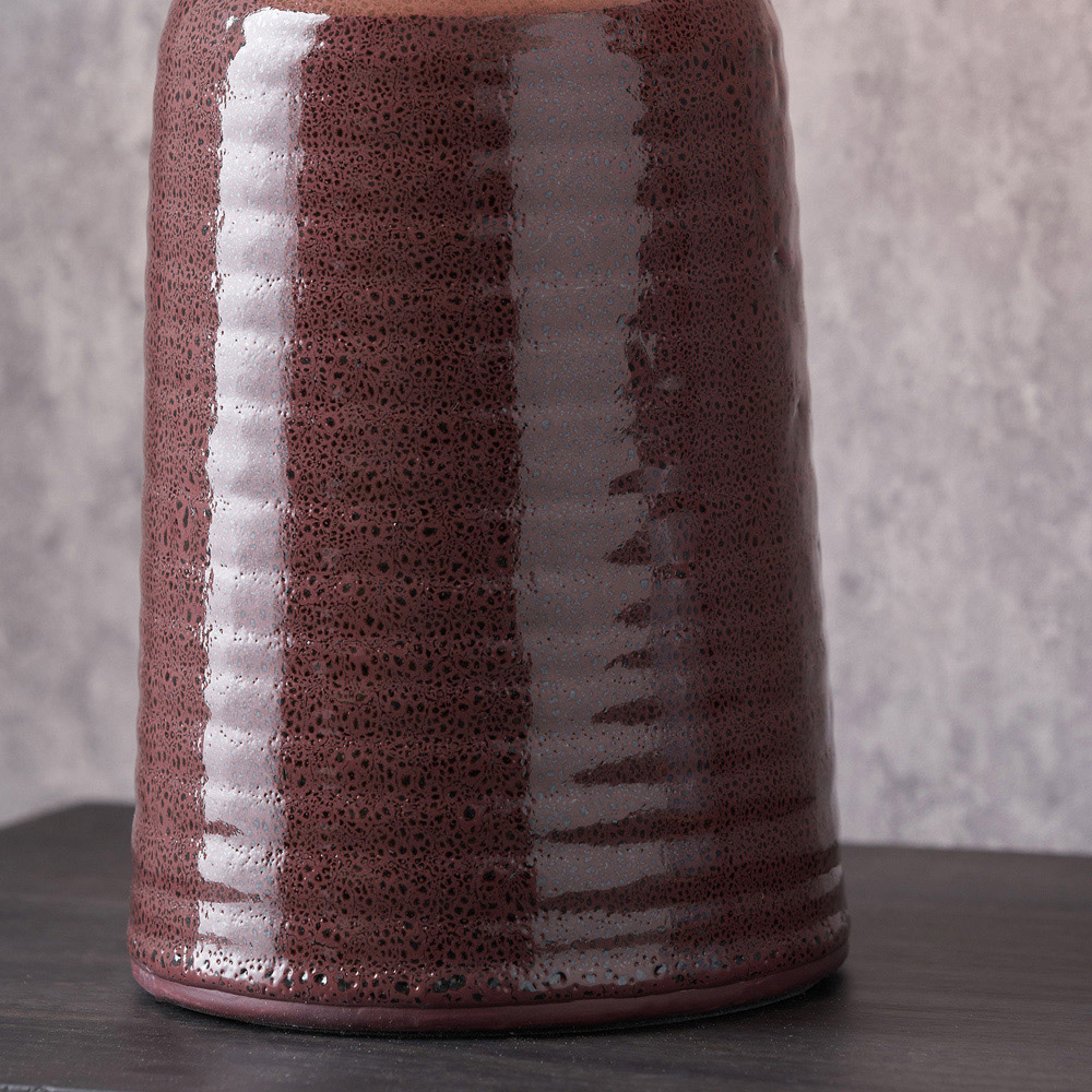 Pacific Lifestyle Helka White Fabric Shade Mulberry Robbed Glaze Ceramic Table Lamp Image 4