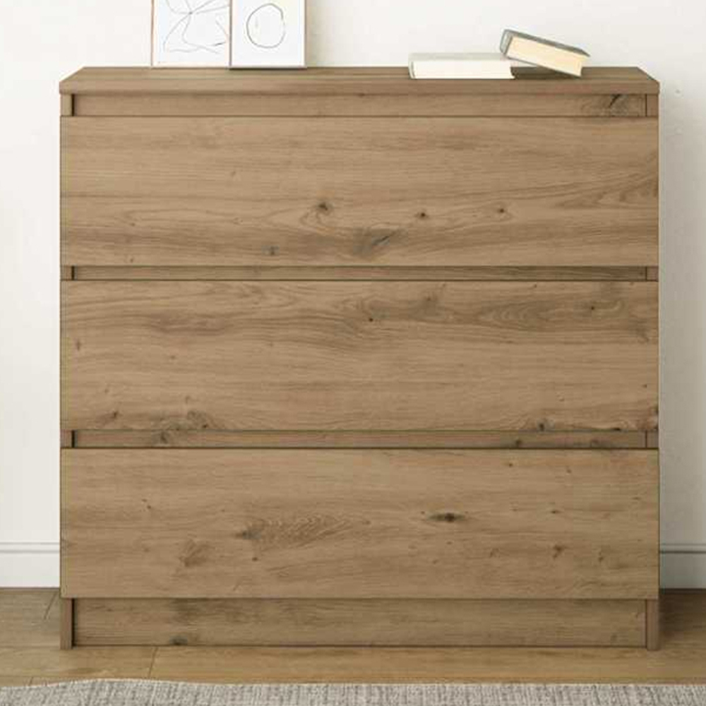 vidaXL 3 Drawer Artisan Oak Sideboard Image 1