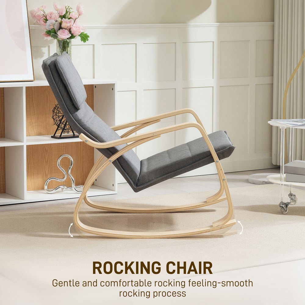 Portland Grey Rocking Chair with High Back Image 6