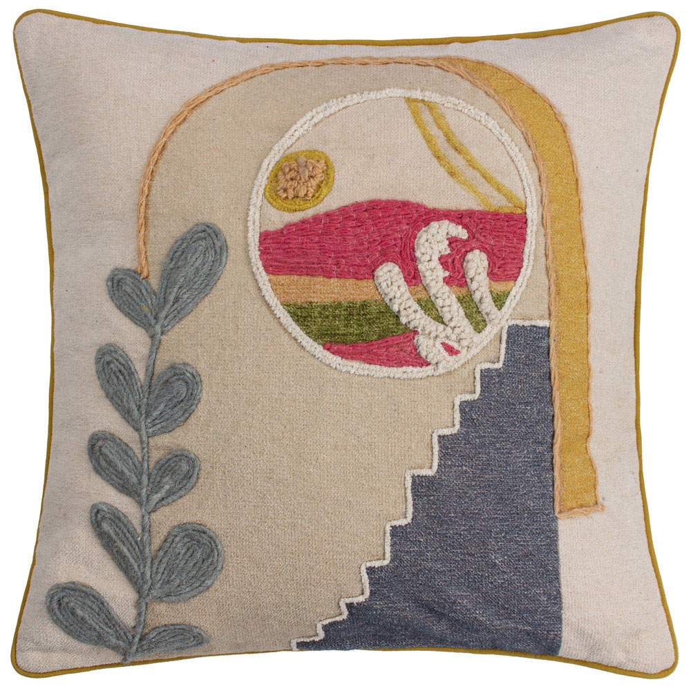 furn. Margo Multicolour Embroidered Cushion Image 1