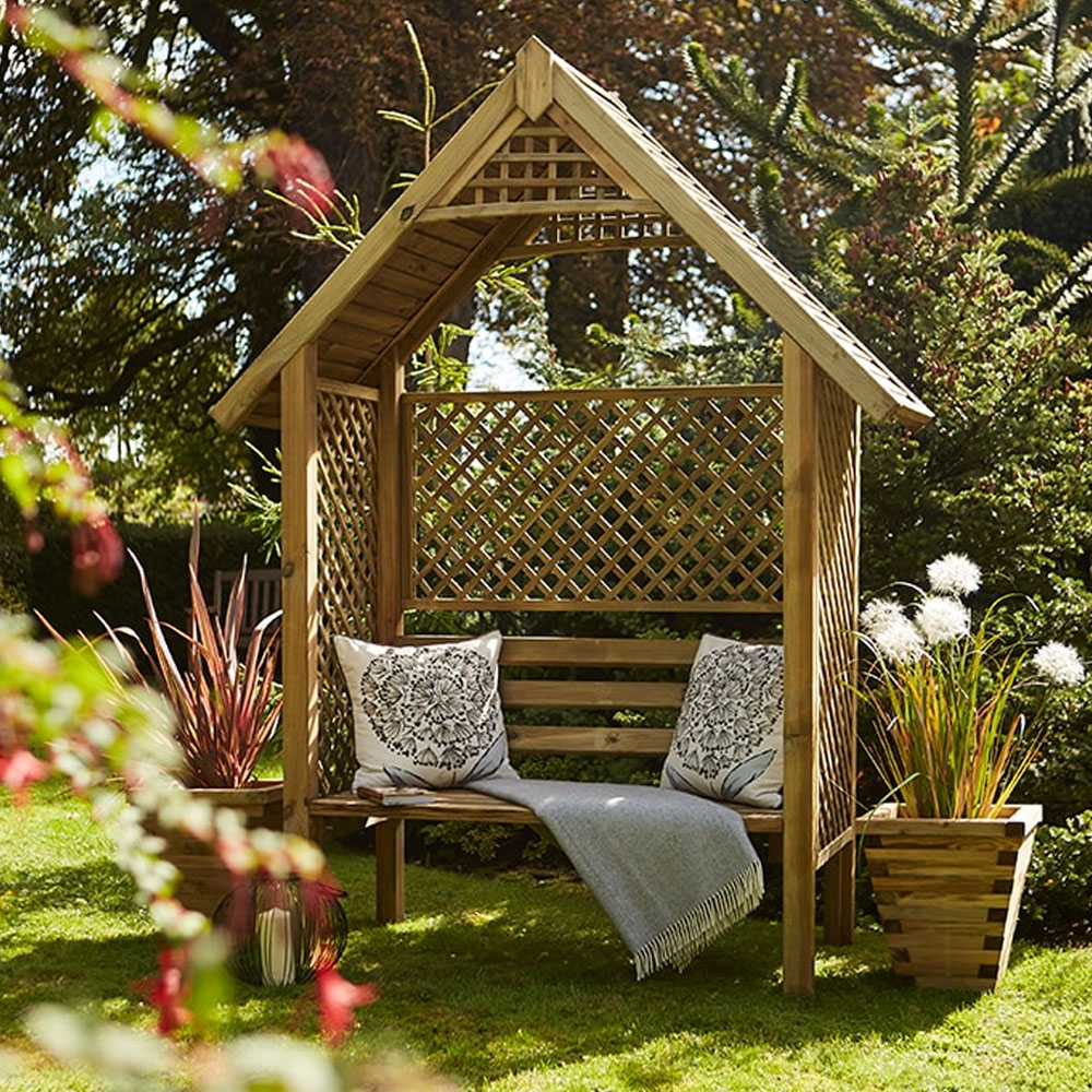 Shire Valencia 2 Seater 4 x 2ft Pressure Treated Arbour Image 4