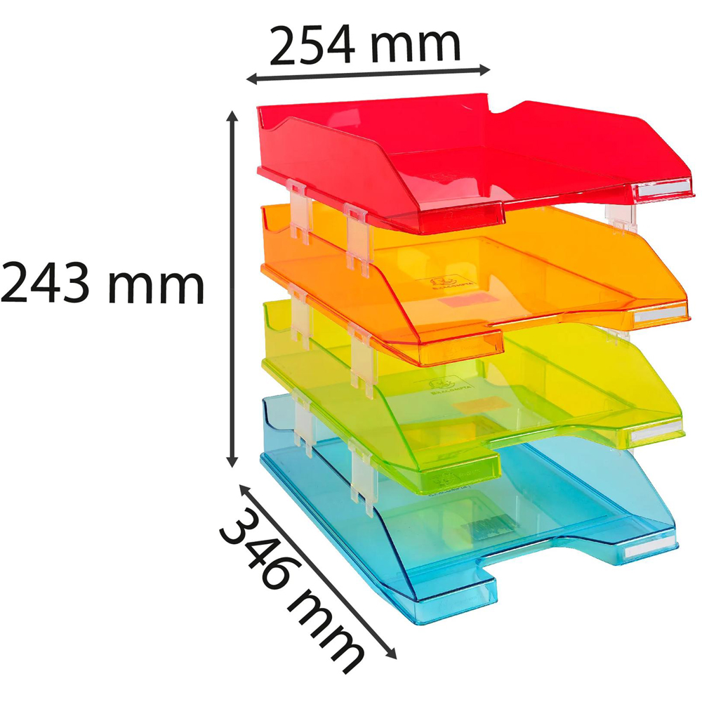 Exacompta Harlequin Combo Multicolour Letter Tray 4 Pack Image 5