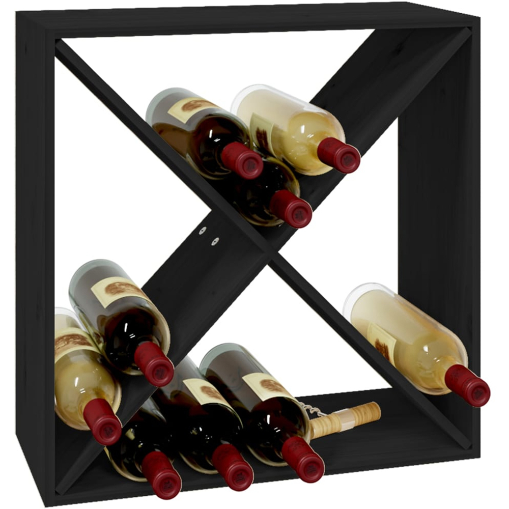 vidaXL 4 Shelf Black Freestanding Wine Cabinet Image 3
