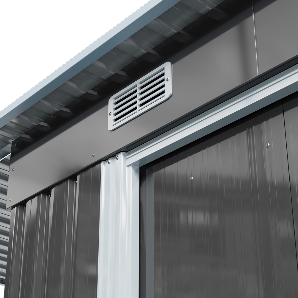 Living and Home 6 x 9ft Grey Extended Outdoor Storage Shed Image 5