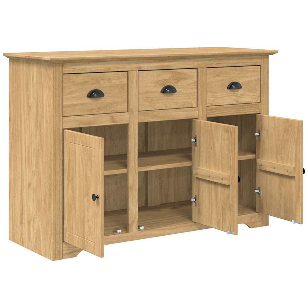 vidaXL Bodo 3 Door 3 Drawer Honey Brown Sideboard Image 3